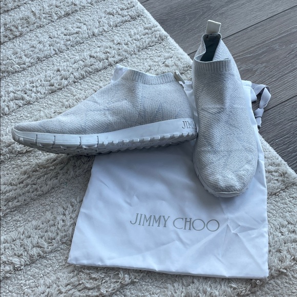 Jimmy Choo Norway white & silver star slip on sneakers - Picture 1 of 10
